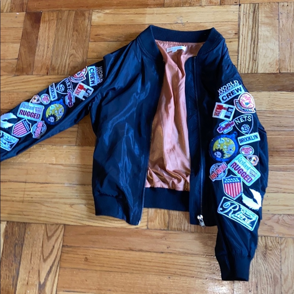 Bomber jacket with patches